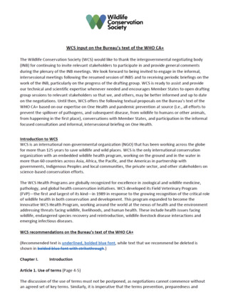 WCS Input on Other Related Documents - WCS.org