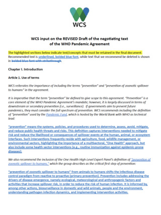 WCS Input on Other Related Documents - WCS.org